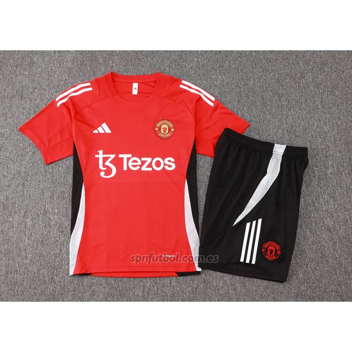 Chandal del Manchester United Manga Corta 2024-2025 Rojo - Pantalon Corto